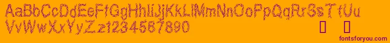 CfribbonRegular Font – Purple Fonts on Orange Background