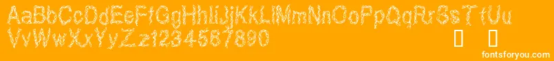 CfribbonRegular-Schriftart – Weiße Schriften auf orangefarbenem Hintergrund