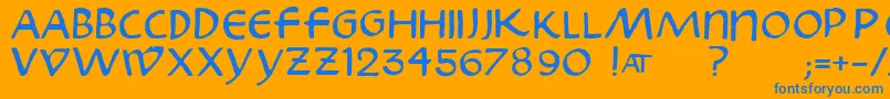 フォントSkribus – オレンジの背景に青い文字