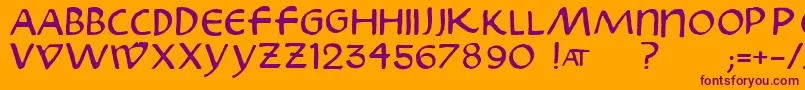 Skribus Font – Purple Fonts on Orange Background