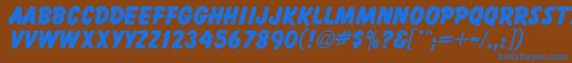フォントBallemiExtraBold – 茶色の背景に青い文字
