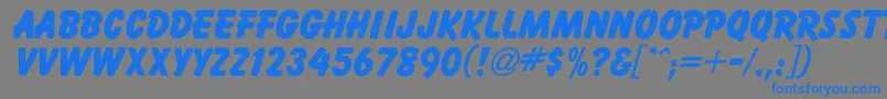 Fonte BallemiExtraBold – fontes azuis em um fundo cinza
