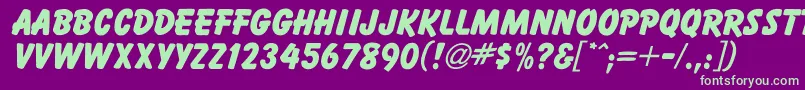 BallemiExtraBold Font – Green Fonts on Purple Background