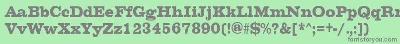 フォントChesterfieldcondensedRegular – 緑の背景に灰色の文字