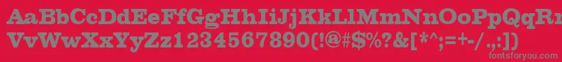 フォントChesterfieldcondensedRegular – 赤い背景に灰色の文字