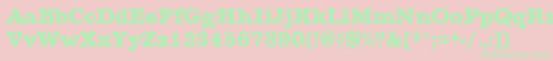 ChesterfieldcondensedRegular Font – Green Fonts on Pink Background