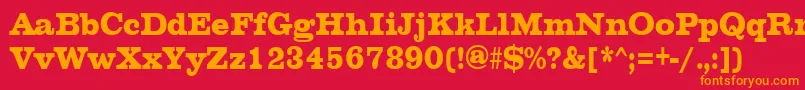 フォントChesterfieldcondensedRegular – 赤い背景にオレンジの文字