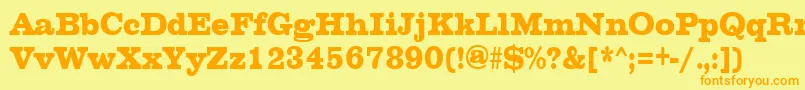 ChesterfieldcondensedRegular Font – Orange Fonts on Yellow Background