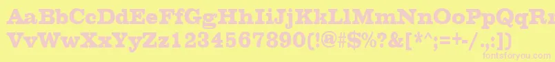 フォントChesterfieldcondensedRegular – ピンクのフォント、黄色の背景