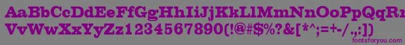 Шрифт ChesterfieldcondensedRegular – фиолетовые шрифты на сером фоне