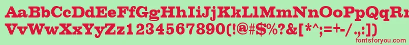 ChesterfieldcondensedRegular Font – Red Fonts on Green Background