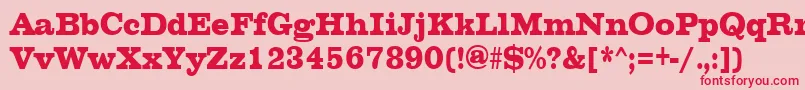 ChesterfieldcondensedRegular Font – Red Fonts on Pink Background