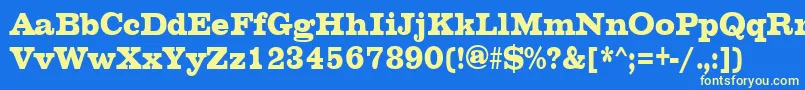 ChesterfieldcondensedRegular Font – Yellow Fonts on Blue Background