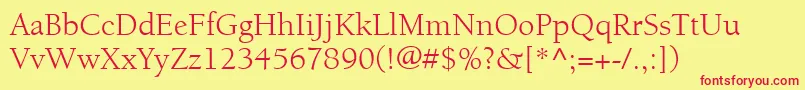 ItcBerkeleyOldstyleLtBook Font – Red Fonts on Yellow Background