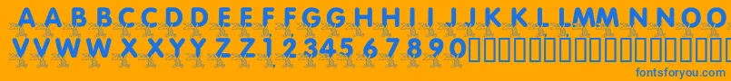 LmsPiggletsPrize Font – Blue Fonts on Orange Background