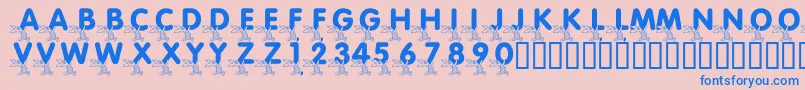 LmsPiggletsPrize Font – Blue Fonts on Pink Background