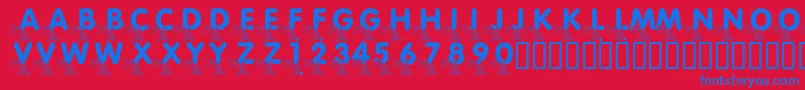 LmsPiggletsPrize Font – Blue Fonts on Red Background