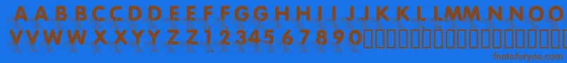 LmsPiggletsPrize Font – Brown Fonts on Blue Background