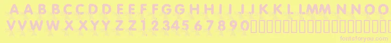 LmsPiggletsPrize Font – Pink Fonts on Yellow Background