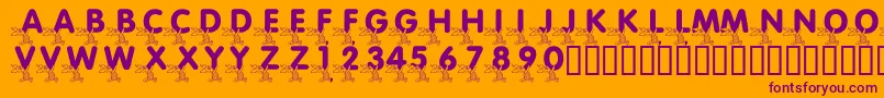 LmsPiggletsPrize Font – Purple Fonts on Orange Background