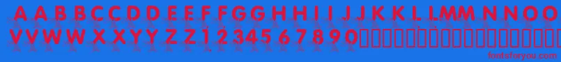 LmsPiggletsPrize Font – Red Fonts on Blue Background