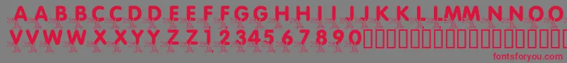LmsPiggletsPrize-fontti – punaiset fontit harmaalla taustalla