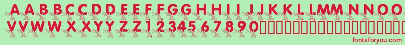 LmsPiggletsPrize Font – Red Fonts on Green Background