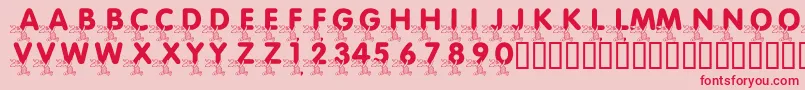 LmsPiggletsPrize Font – Red Fonts on Pink Background