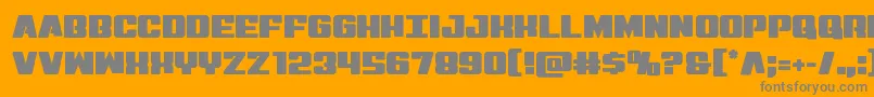 Virginhybridstraight-Schriftart – Graue Schriften auf orangefarbenem Hintergrund