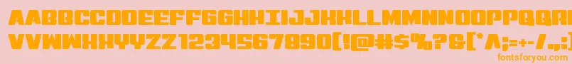 Virginhybridstraight-Schriftart – Orangefarbene Schriften auf rosa Hintergrund