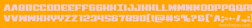 Fonte Virginhybridstraight – fontes rosa em um fundo laranja