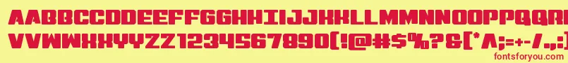 Virginhybridstraight Font – Red Fonts on Yellow Background