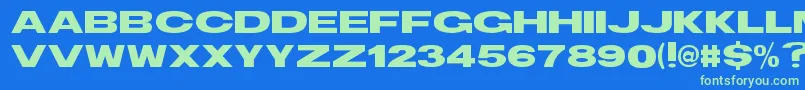 TsBlockBold Font – Green Fonts on Blue Background
