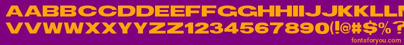 TsBlockBold Font – Orange Fonts on Purple Background