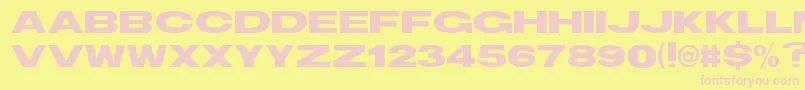 TsBlockBold Font – Pink Fonts on Yellow Background