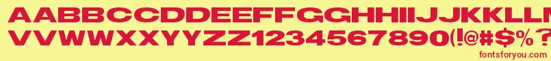 TsBlockBold Font – Red Fonts on Yellow Background