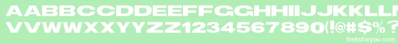 Fonte TsBlockBold – fontes brancas em um fundo verde