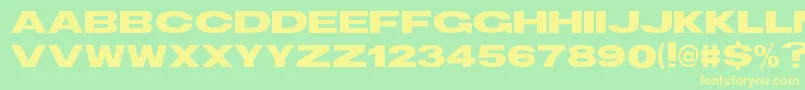 Fonte TsBlockBold – fontes amarelas em um fundo verde