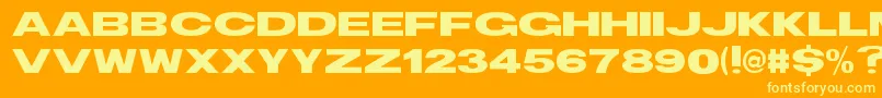 Fonte TsBlockBold – fontes amarelas em um fundo laranja