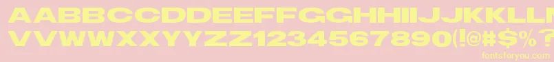 Fonte TsBlockBold – fontes amarelas em um fundo rosa