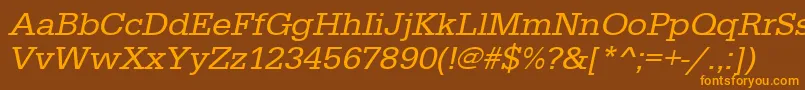 UrwegyptiennetwidOblique Font – Orange Fonts on Brown Background