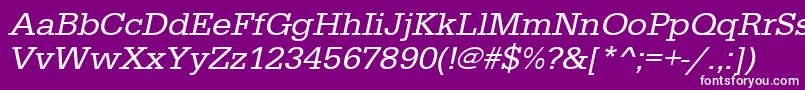 フォントUrwegyptiennetwidOblique – 紫の背景に白い文字