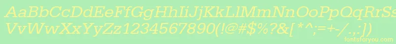 UrwegyptiennetwidOblique Font – Yellow Fonts on Green Background