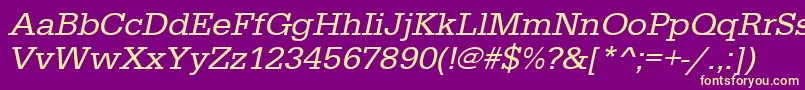 UrwegyptiennetwidOblique Font – Yellow Fonts on Purple Background