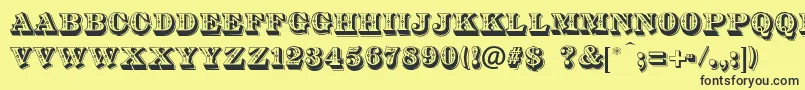 DsDiamondInlay Font – Black Fonts on Yellow Background