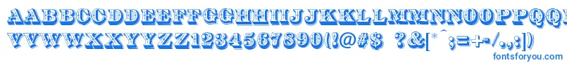 DsDiamondInlay Font – Blue Fonts on White Background