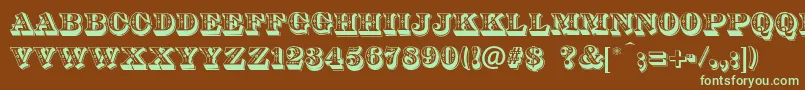 DsDiamondInlay Font – Green Fonts on Brown Background