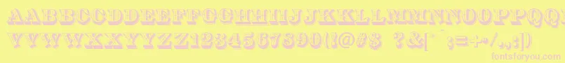 DsDiamondInlay Font – Pink Fonts on Yellow Background