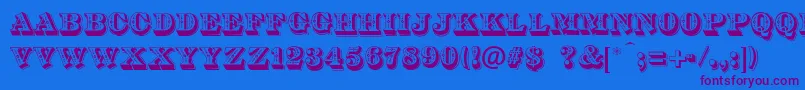 DsDiamondInlay Font – Purple Fonts on Blue Background