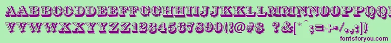 DsDiamondInlay Font – Purple Fonts on Green Background